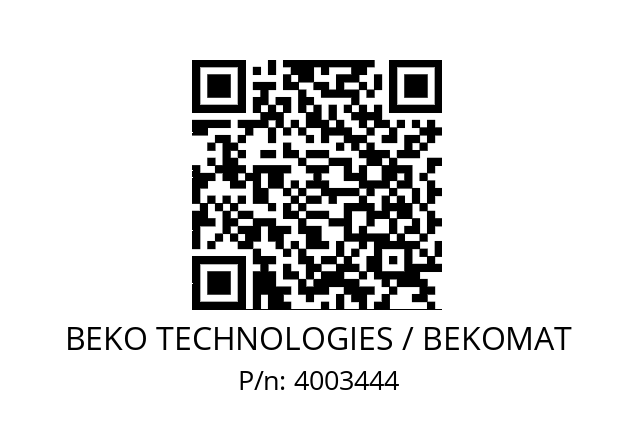   BEKO TECHNOLOGIES / BEKOMAT 4003444