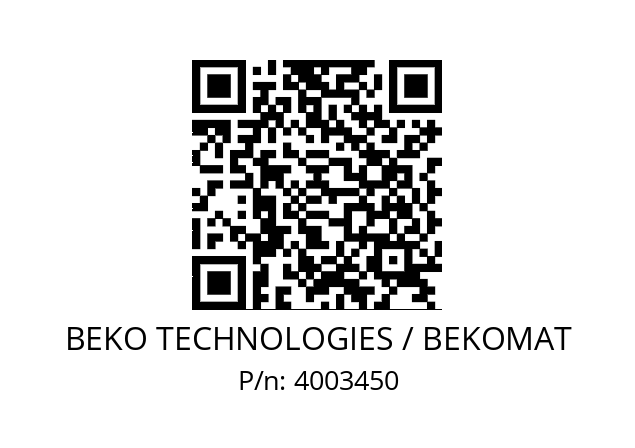   BEKO TECHNOLOGIES / BEKOMAT 4003450