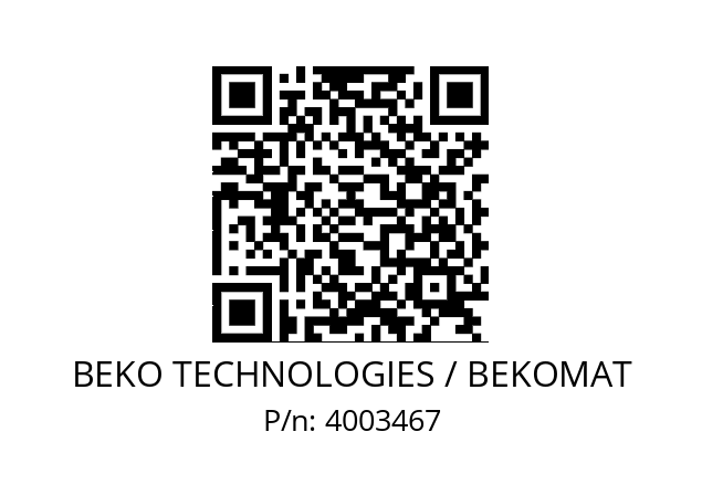   BEKO TECHNOLOGIES / BEKOMAT 4003467