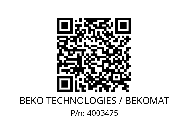   BEKO TECHNOLOGIES / BEKOMAT 4003475