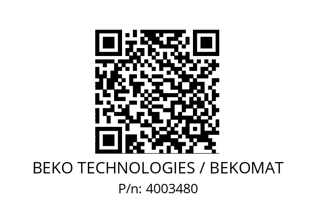   BEKO TECHNOLOGIES / BEKOMAT 4003480