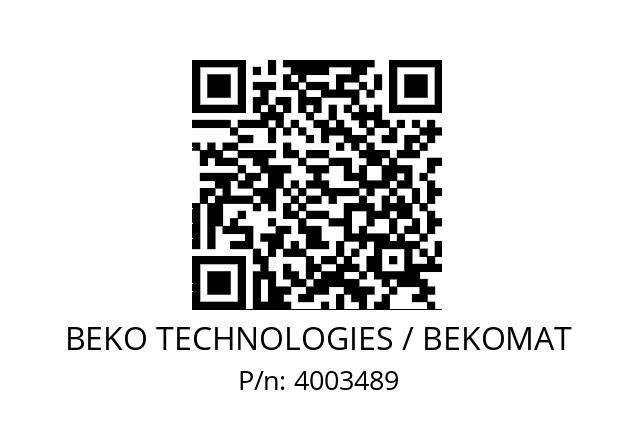   BEKO TECHNOLOGIES / BEKOMAT 4003489