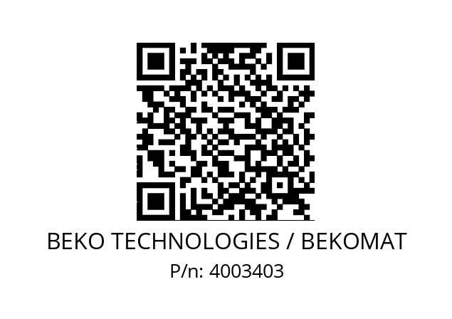   BEKO TECHNOLOGIES / BEKOMAT 4003403