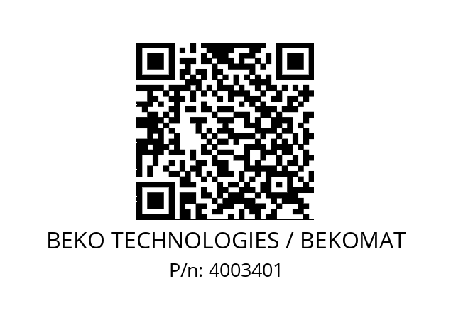   BEKO TECHNOLOGIES / BEKOMAT 4003401