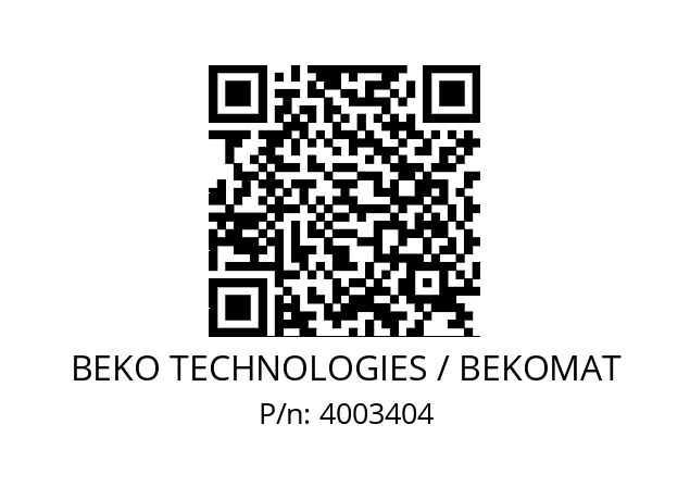   BEKO TECHNOLOGIES / BEKOMAT 4003404