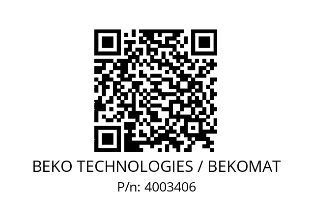   BEKO TECHNOLOGIES / BEKOMAT 4003406