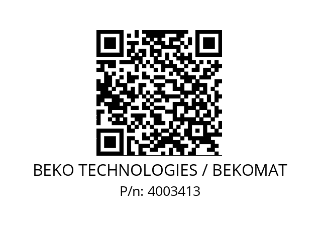   BEKO TECHNOLOGIES / BEKOMAT 4003413