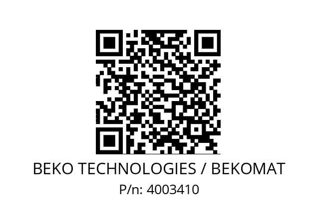   BEKO TECHNOLOGIES / BEKOMAT 4003410