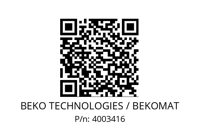   BEKO TECHNOLOGIES / BEKOMAT 4003416