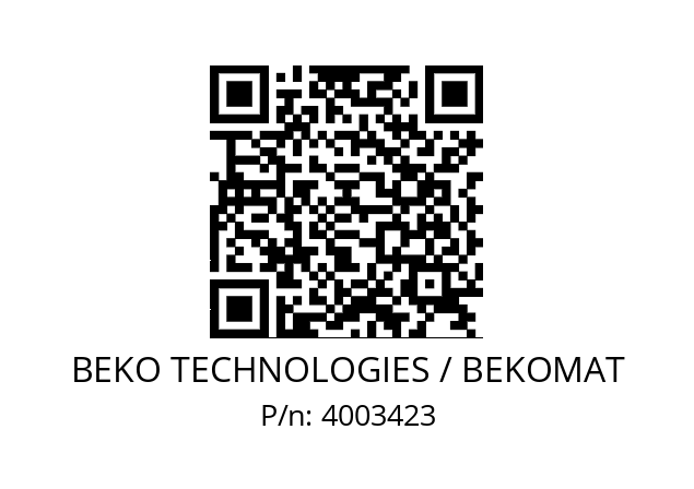   BEKO TECHNOLOGIES / BEKOMAT 4003423