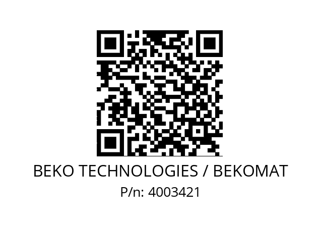   BEKO TECHNOLOGIES / BEKOMAT 4003421