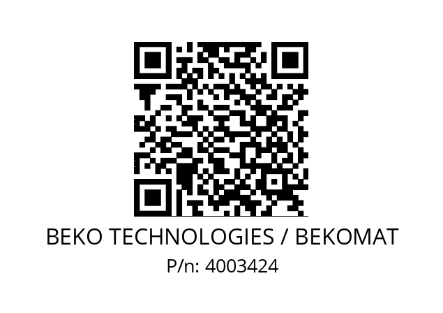   BEKO TECHNOLOGIES / BEKOMAT 4003424