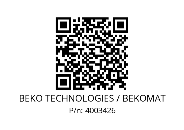   BEKO TECHNOLOGIES / BEKOMAT 4003426