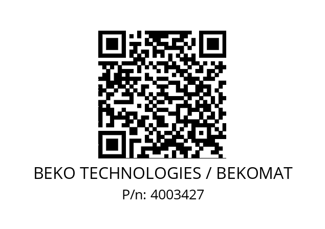   BEKO TECHNOLOGIES / BEKOMAT 4003427