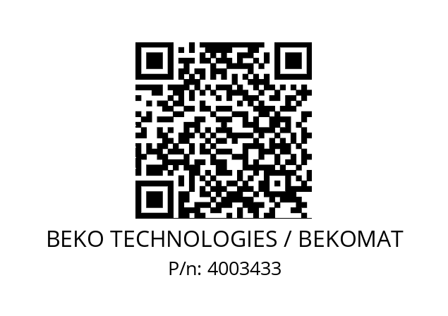   BEKO TECHNOLOGIES / BEKOMAT 4003433