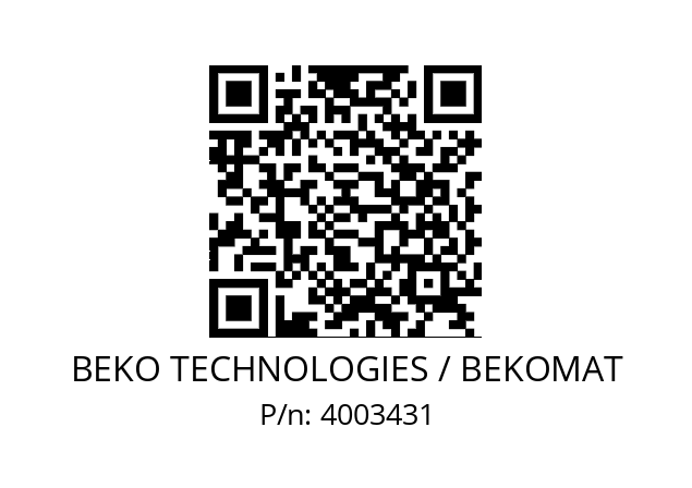   BEKO TECHNOLOGIES / BEKOMAT 4003431