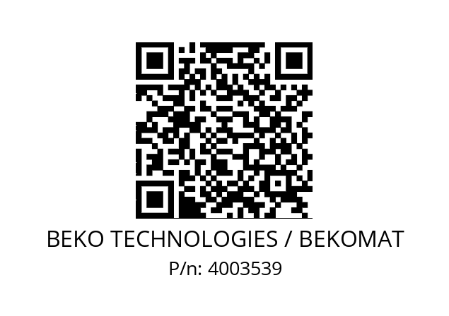   BEKO TECHNOLOGIES / BEKOMAT 4003539