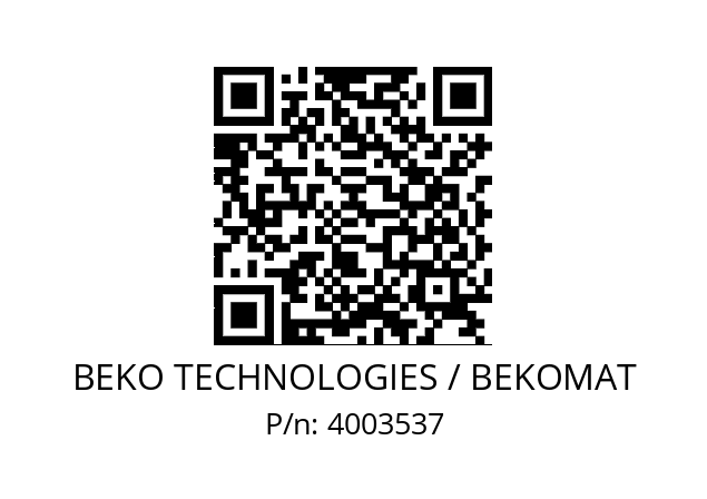   BEKO TECHNOLOGIES / BEKOMAT 4003537