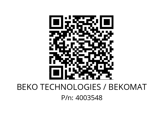   BEKO TECHNOLOGIES / BEKOMAT 4003548