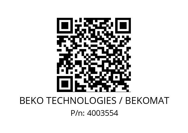   BEKO TECHNOLOGIES / BEKOMAT 4003554