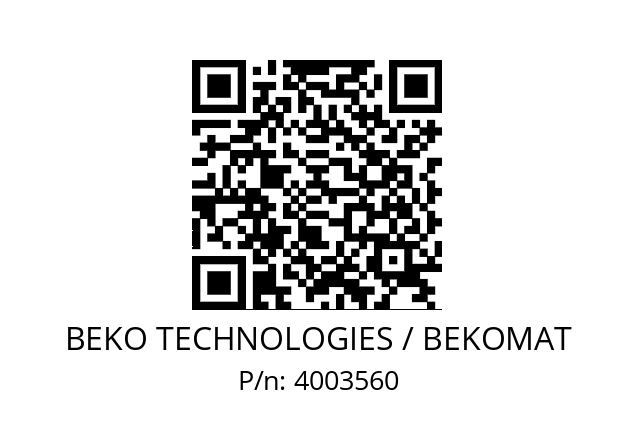   BEKO TECHNOLOGIES / BEKOMAT 4003560