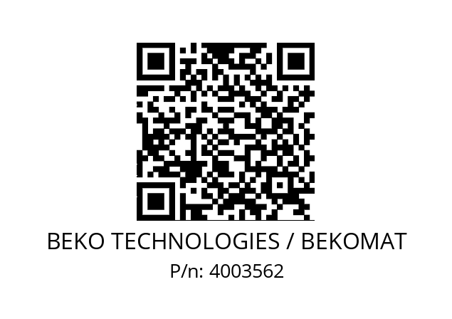   BEKO TECHNOLOGIES / BEKOMAT 4003562