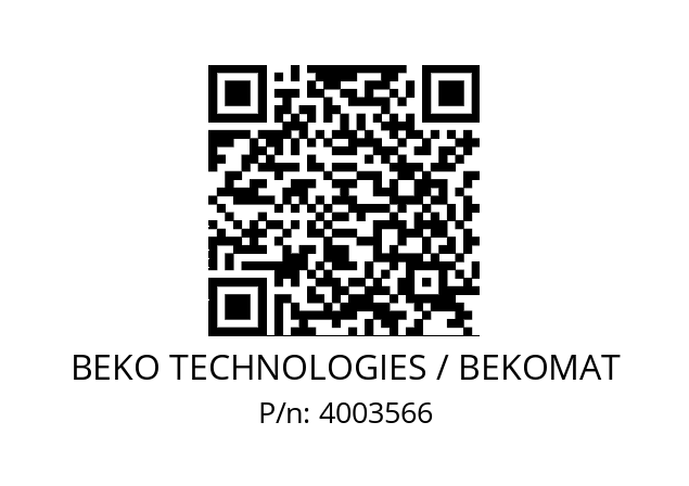   BEKO TECHNOLOGIES / BEKOMAT 4003566