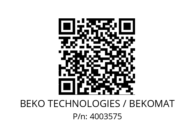   BEKO TECHNOLOGIES / BEKOMAT 4003575