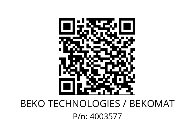   BEKO TECHNOLOGIES / BEKOMAT 4003577