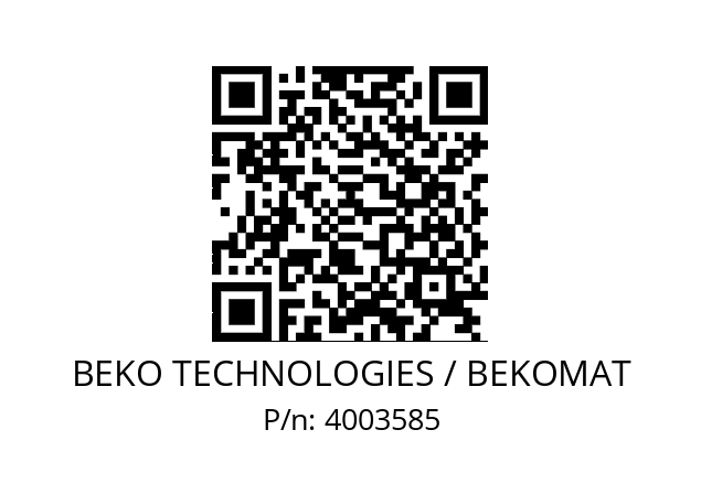   BEKO TECHNOLOGIES / BEKOMAT 4003585