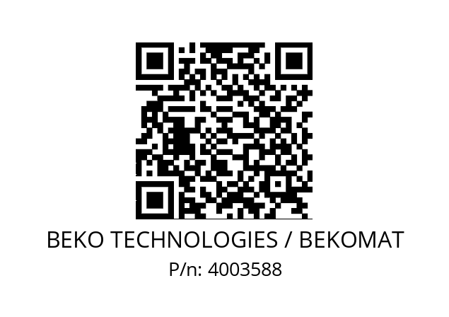   BEKO TECHNOLOGIES / BEKOMAT 4003588