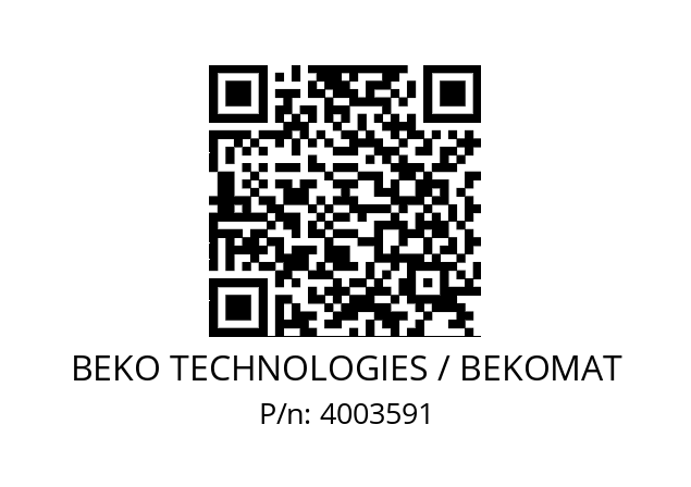   BEKO TECHNOLOGIES / BEKOMAT 4003591