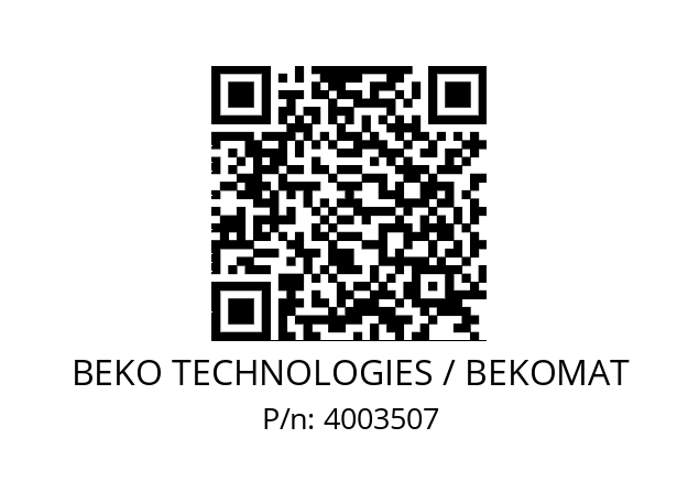   BEKO TECHNOLOGIES / BEKOMAT 4003507