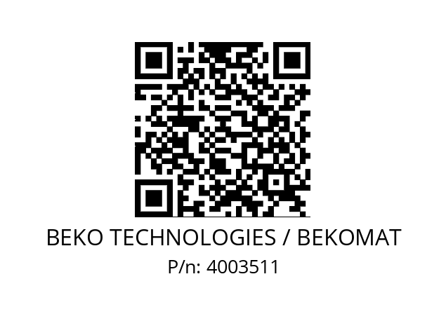   BEKO TECHNOLOGIES / BEKOMAT 4003511