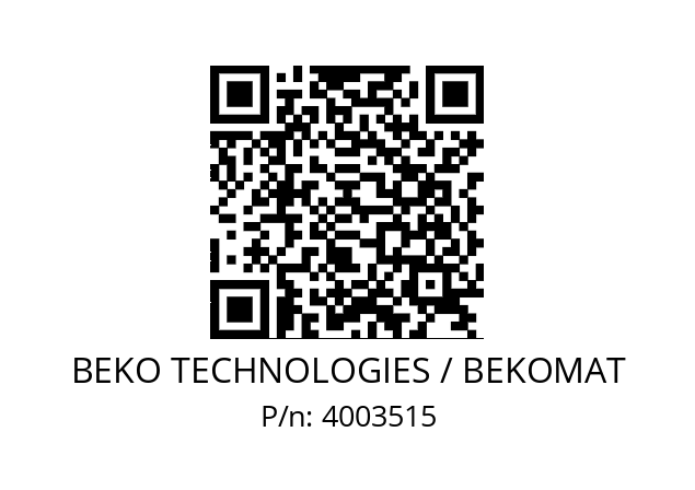   BEKO TECHNOLOGIES / BEKOMAT 4003515