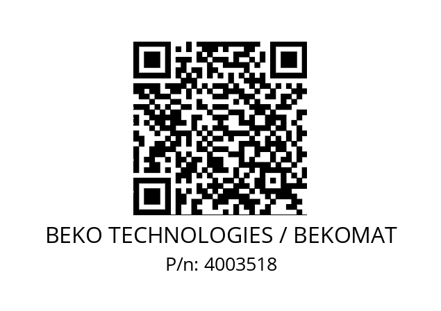   BEKO TECHNOLOGIES / BEKOMAT 4003518