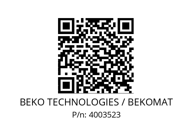   BEKO TECHNOLOGIES / BEKOMAT 4003523