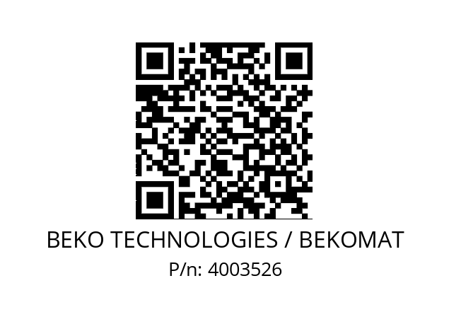   BEKO TECHNOLOGIES / BEKOMAT 4003526