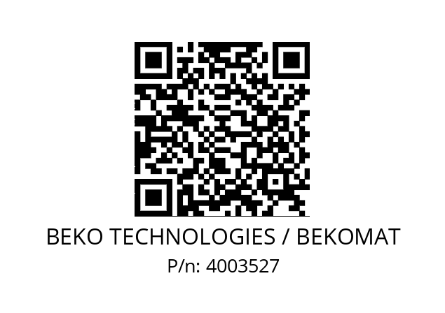   BEKO TECHNOLOGIES / BEKOMAT 4003527