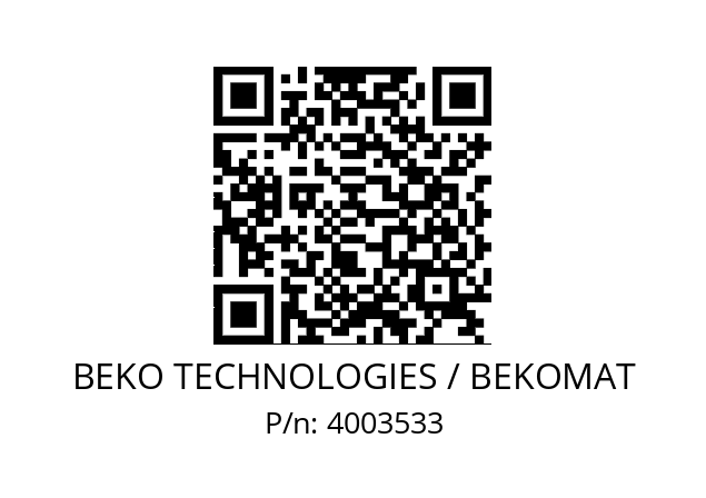   BEKO TECHNOLOGIES / BEKOMAT 4003533