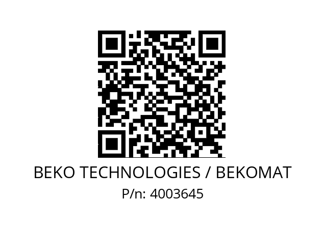   BEKO TECHNOLOGIES / BEKOMAT 4003645