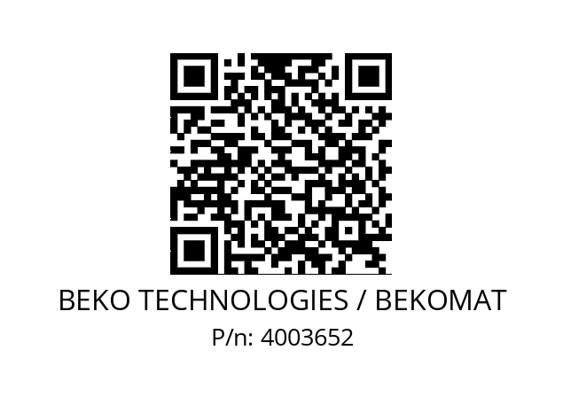   BEKO TECHNOLOGIES / BEKOMAT 4003652