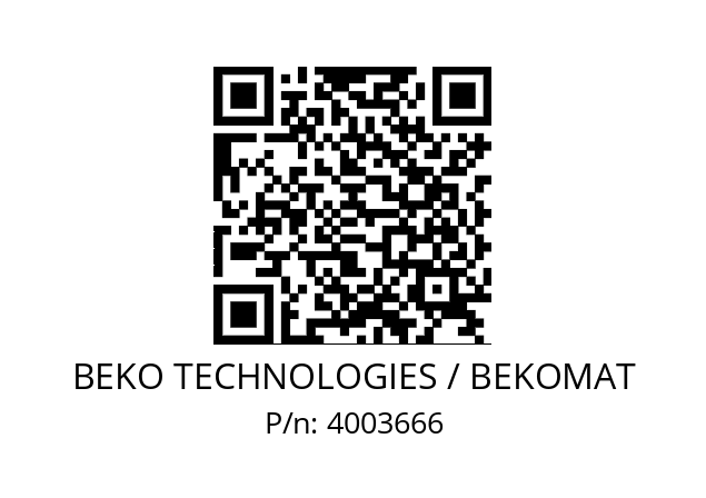   BEKO TECHNOLOGIES / BEKOMAT 4003666