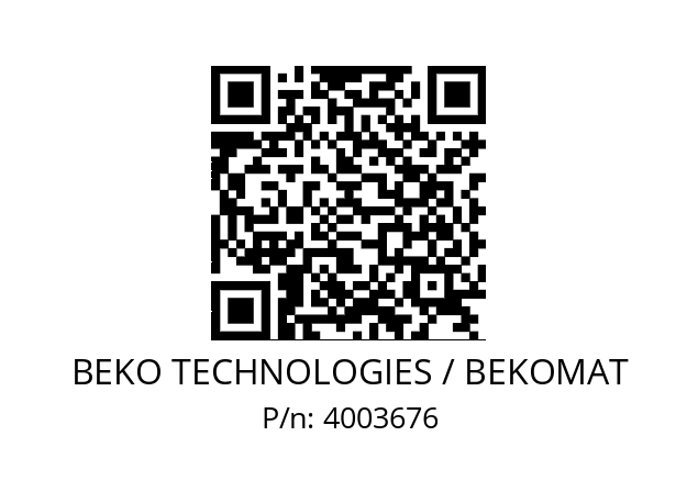   BEKO TECHNOLOGIES / BEKOMAT 4003676