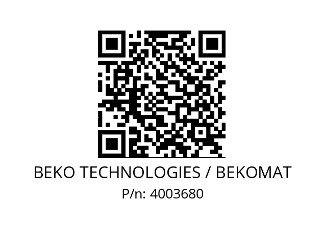   BEKO TECHNOLOGIES / BEKOMAT 4003680