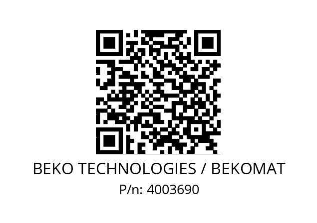   BEKO TECHNOLOGIES / BEKOMAT 4003690