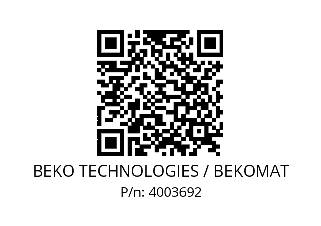   BEKO TECHNOLOGIES / BEKOMAT 4003692