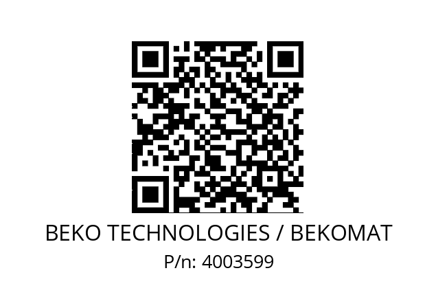   BEKO TECHNOLOGIES / BEKOMAT 4003599