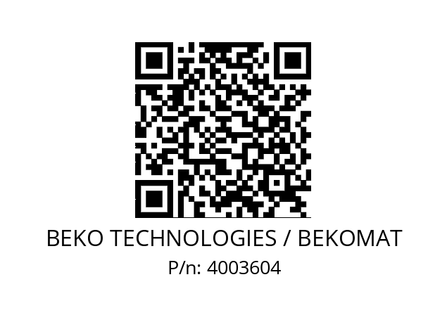   BEKO TECHNOLOGIES / BEKOMAT 4003604