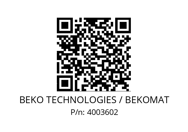   BEKO TECHNOLOGIES / BEKOMAT 4003602